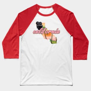 California USA map Baseball T-Shirt